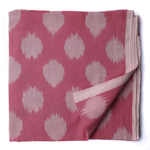 Precut 1 meter -Pink Ikat Pochampally Woven Cotton Fabric