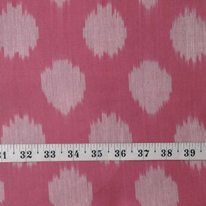 Precut 1 meter -Pink Ikat Pochampally Woven Cotton Fabric