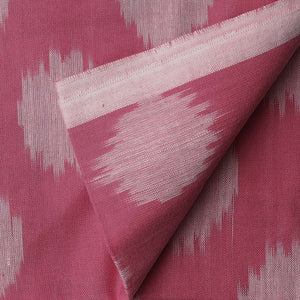 Precut 1 meter -Pink Ikat Pochampally Woven Cotton Fabric