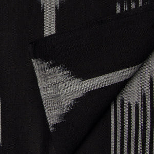 Precut 1 meter -Black Ikat Pochampally Handloom Cotton Fabric