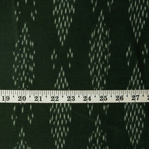 Precut 1 meter -Green Ikat Pochampally Handloom Cotton Fabric