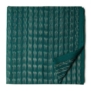 Precut 0.75 meters -Green Ikat Pochampally Handloom Cotton Fabric