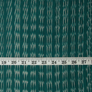 Precut 0.75 meters -Green Ikat Pochampally Handloom Cotton Fabric