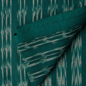 Precut 0.75 meters -Green Ikat Pochampally Handloom Cotton Fabric