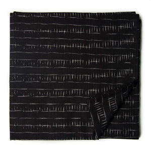 Precut 0.50 meters -Black Ikat Pochampally Handloom Cotton Fabric