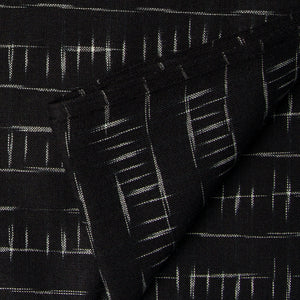 Precut 1 meter -Black Ikat Pochampally Handloom Cotton Fabric