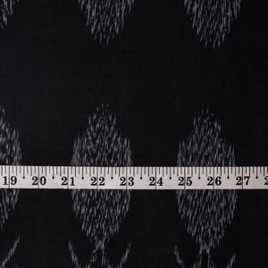 Black Ikat Pochampally Handloom Cotton Fabric