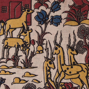 Precut 0.25 meters -Kalamkari Screen Printed Cotton Fabric