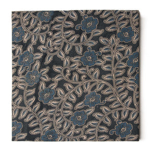 Blue floral Kalamkari Screen Printed Cotton Fabric 