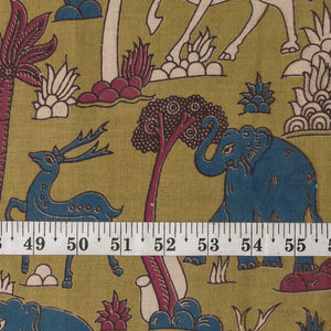 Precut 0.75 meters -Kalamkari Screen Printed Cotton Fabric