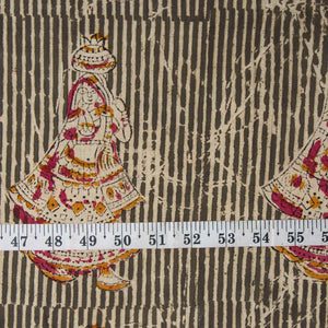 Precut 0.25 meters -Kalamkari Handblock Printed Cotton Fabric