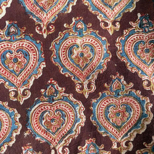 Precut 1 meter -Kalamkari Handblock Printed Cotton Fabric