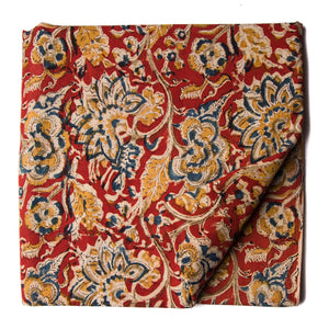 Precut 0.75 meters -Kalamkari Handblock Printed Cotton Fabric