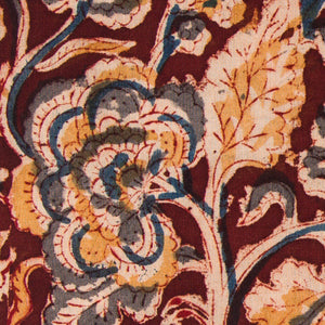 Precut 1 meter -Kalamkari Handblock Printed Cotton Fabric