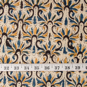 Precut 0.75 meters -Kalamkari Handblock Printed Cotton Fabric