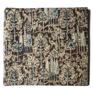 Precut 0.25 meters -Black & Off White Kalamkari Handblock Printed Cotton Fabric