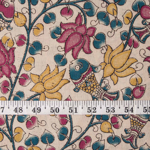 Precut 0.25 meters -Kalamkari Screen Printed Cotton Fabric