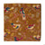 Brown and Yellow Kalamkari Screen Printed Cotton Fabric with bird print