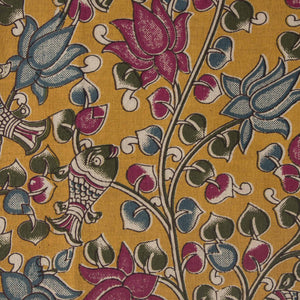 Precut 1 meter -Kalamkari Screen Printed Cotton Fabric