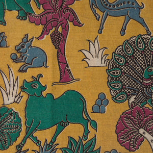 Precut 1 Meter - Kalamkari Screen Printed Cotton Fabric