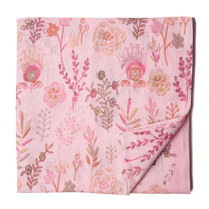 Pink Printed Cotton Fabric with floral design