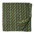Green and yellow screen printed cotton fabric with zigzag design