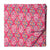 Pink screen printed pure cotton fabric with floral design