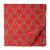 Red and yellow screen printed pure cotton fabric with floral design