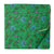 Green and blue screen printed pure cotton fabric with floral design