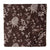 Brown and white screen printed pure cotton fabric with floral design