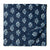 Blue and white pure cotton screen printed fabric with floral print