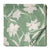 Green and White Screen Printed Pure Cotton Fabric with floral design