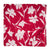 Red and White Printed Cotton Fabric with floral design