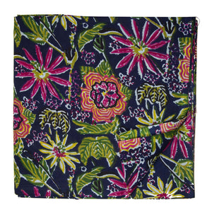 Multicolour Screen Printed Pure Cotton Fabric with Floral Design