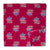 Red and Blue Screen Printed Pure Cotton Fabric with Floral Design