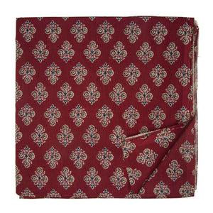 Maroon and Black Screen Printed Pure Cotton Fabric with Floral Design