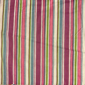 Pink and Multicolour Screen printed pure cotton fabrics with lines print