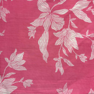 Purple and White Screen printed pure cotton fabrics with floral print