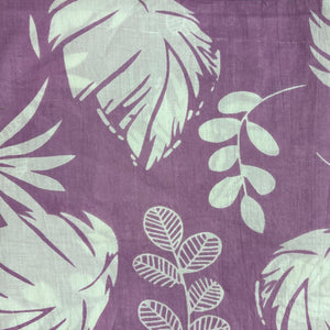 Purple and White Screen printed pure cotton fabrics with floral print