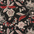 Off white and Black Screen printed pure cotton fabrics with floral print