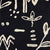 Off white and Black Screen printed pure cotton fabrics with abstract print