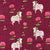 Maroon and Off white Screen printed pure cotton with bull print