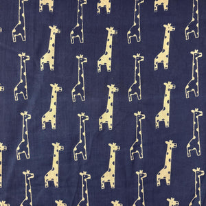 Blue and Off white Screen printed pure cotton with giraffe print