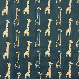 Blue and Off white Screen printed pure cotton with giraffe print