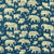 Blue and Off White Screen printed pure cotton with elephant animal print