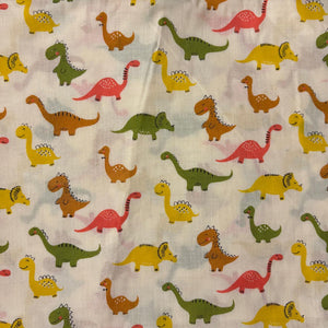 Multicolour Screen printed pure cotton with dinosaur animal print