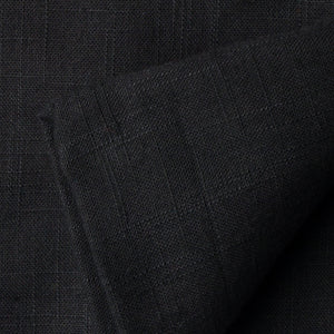 Precut 0.5 meter - Black Plain Textured Cotton Slub Fabric