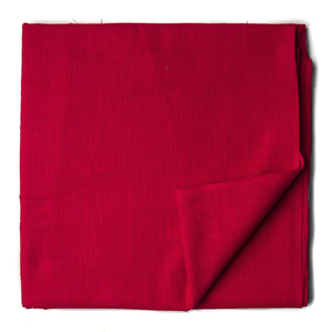 Precut 1 meter -Red Plain Textured Cotton Slub Fabric