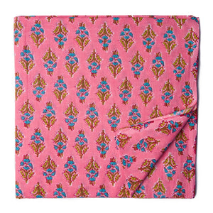 Pink and Blue printed cotton fabrics with floral print.