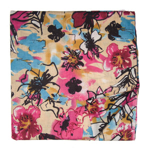 Multicolour Screen Printed Pure Cotton Fabric with floral print